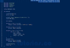 programacion en turbo C: intercambiar vector posiciones impares