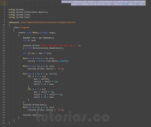 programacion en c#: intercambiar datos posiciones pares e impares