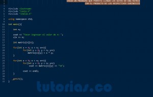 programacion en c++: matriz producto de subindices