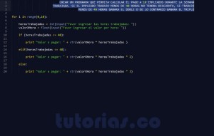 programacion en python: pago segun horas trabajadas