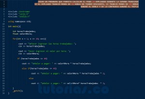 programacion en c++: pago segun horas trabajadas