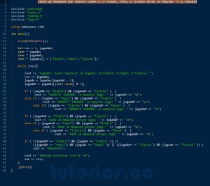 programacion en c++: juego piedra, papel o tijeras
