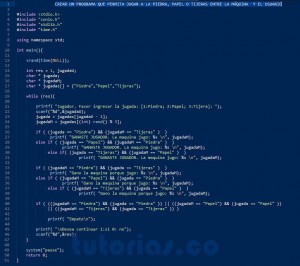 programacion en turbo C: piedra papel tijeras