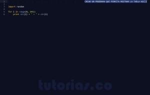 programacion en python: la tabla ascii