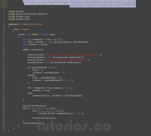 programacion en c#: el trampolin enumerado