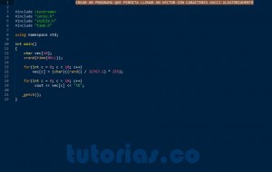 programacion en c++: vector de caracteres ascii