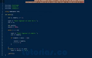 programacion en c++: llenar vector datos descendentemente