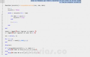 programacion en matLab: funcion busqueda secuencial