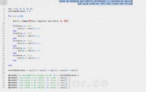 programacion en matLab: cantidad de vocales