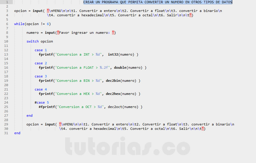 conversionDeDatosM | Tutorias.co