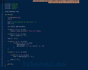 programacion en c++: diagonal secundaria datos invertidos