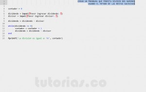 programacion en matLab: division por restas sucesivas