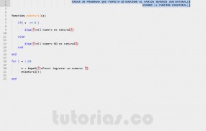 programacion en matLab: funcion es numero natural