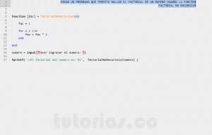 programacion en matLab: funcion factorial no recursiva