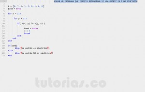 programacion en matLab: matriz simetrica