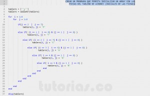 programacion en matLab: matriz tablero de ajedrez