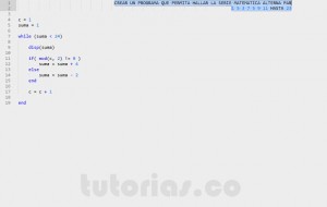 programacion en matLab: serie matematica alterna par