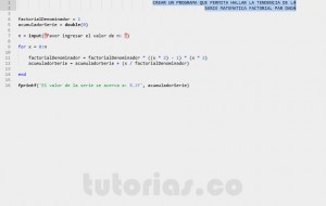 programacon en matLab: serie matematica factorial par