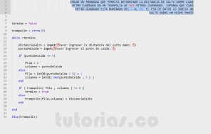 programacion en matlab: trampolin enumerado