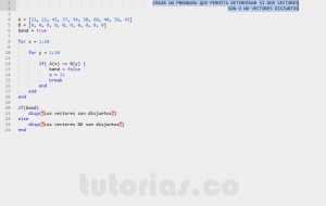 programacion en matLab: vectores disjuntos