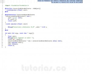 programacion en Objective C: conversion dolar a bolivares