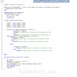 programacion en Objective C: posicion del mayor