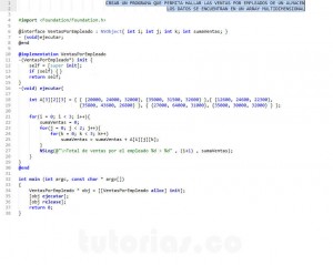 programacion en Objective C: ventas por empleado