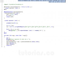 programacion en Objective C: cancion aleatoria