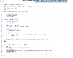 programacion en objective c: cantidad de numeros consecutivos