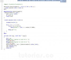 programacion en Objective C: datos en forma de matriz