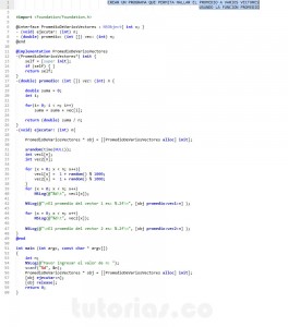 programacion en Objective C: funcion promedio de varios vectores