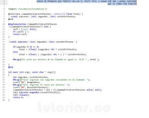 programacion en Objective C: llamda por cobrar en minutos