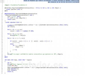 programacion en objective c: mayor cantidad de numeros consecutivos