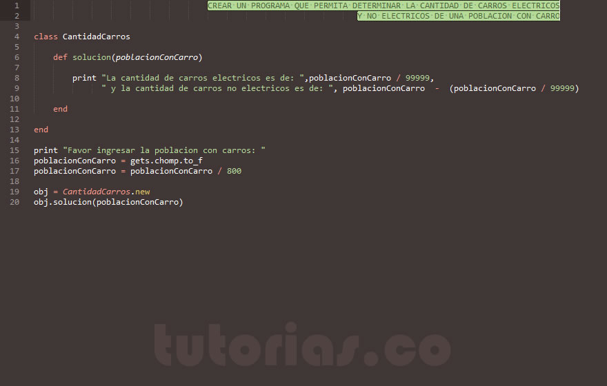programacion en ruby: determinar la cantidad de carros