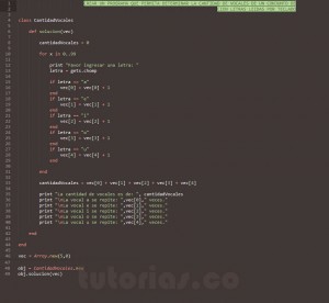 programacion en ruby: hallar la cantidad de vocales