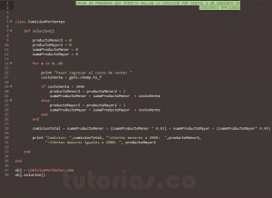 programacion en ruby: hallar la comision por ventas