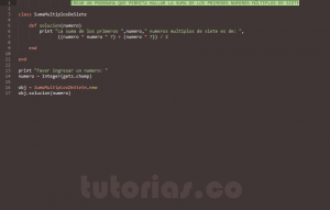 programacion en ruby: suma de numeros multiplos de siete