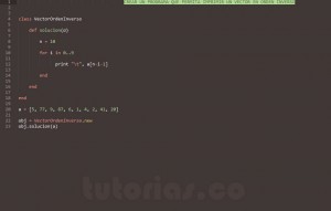 programacion en ruby: imprimir un vector en orden inverso
