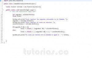 programacion en java: llamada por cobrar en minutos