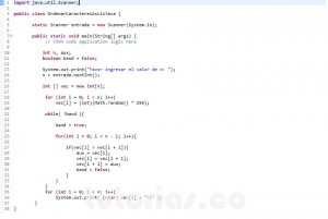 programacion en java: ordenar caracteres ascii