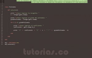 programacion en ruby: mostrar la representacion de un polinomio
