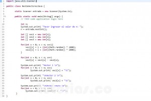 programacion en java: resta de vectores