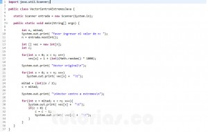 programacion en java: vector centro a extremos