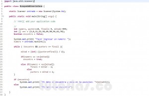 programacion en java: busqueda binaria