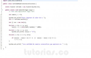 programacion en java: cantidad de numeros consecutivos