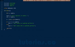 programacion en c++: numero cuadrado perfecto