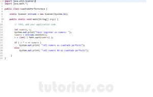 programacion en java: numero cuadrado perfecto