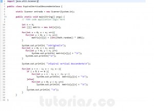 programacion en java: espiral vertical descendente