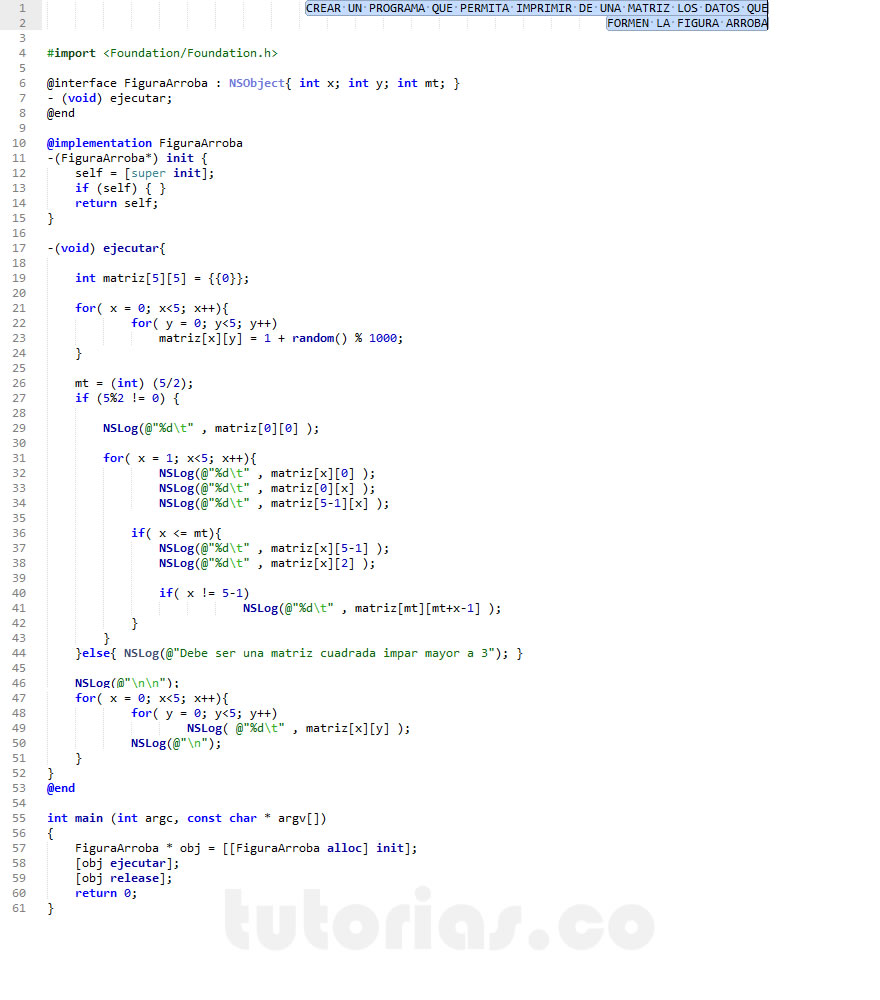 arrays + POO + Objective C (imprimir datos figura arroba)