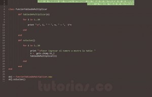 programacion en ruby: funcion tablas de multiplicar